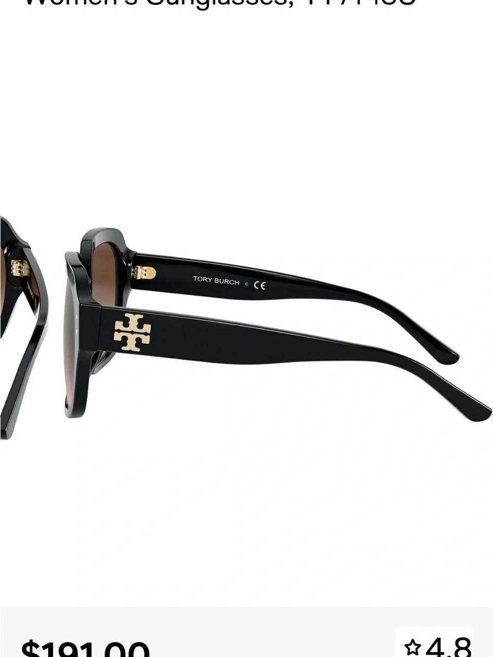 WIDE Tory Burch Black Sunglasses w/Case and dust bag Ty7143u
